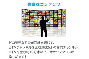 ひかりTV for docomoのコンテンツ