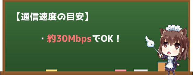ゲームの通信速度は30Mbpsが目安