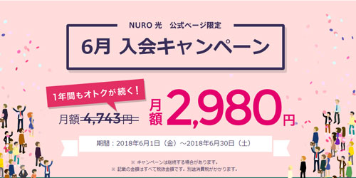 NURO光月額2,980円キャンペーン